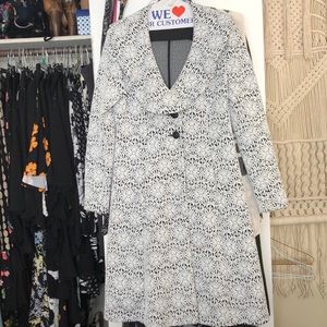 Black and white floral button down jacket